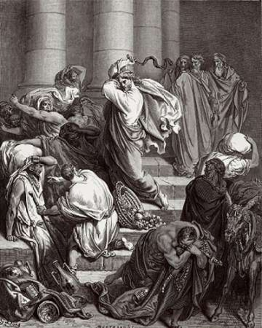 The Buyers and Sellers Driven out of the Temple by Jesus Holy Museumist Poster Print by Gustave Dore - Item # VARPDX277429